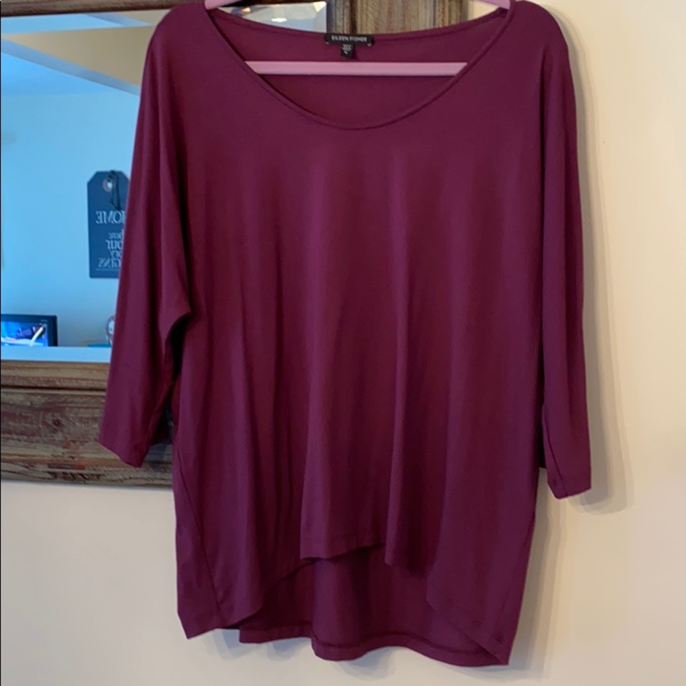 Eileen Fisher plum colored top. Size M